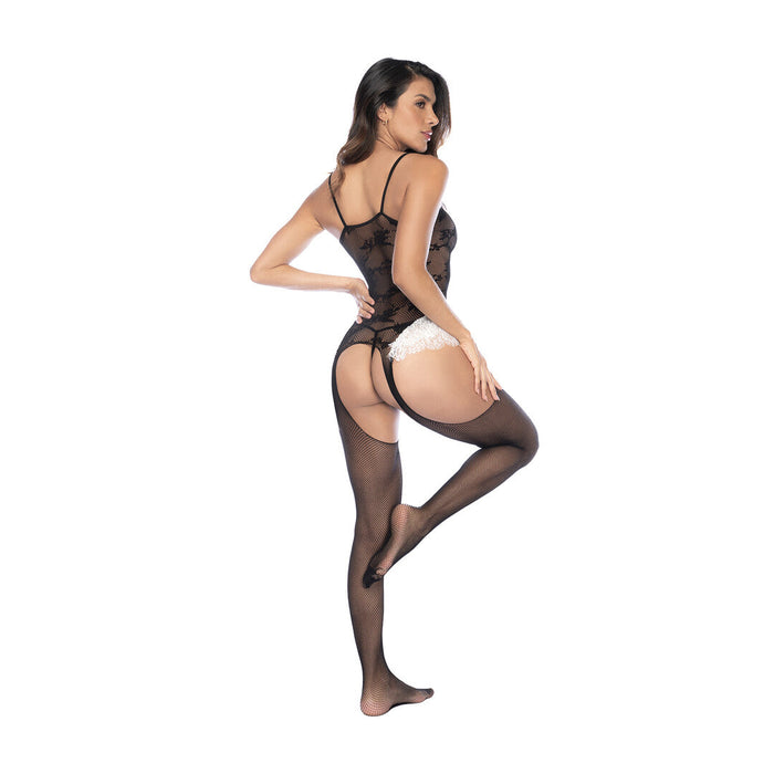 Mapalé Bodystocking Résille Noir Style Femme De Chambre