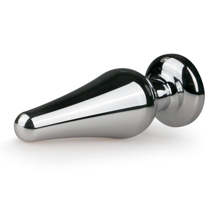 EasyToys Plug Anal En Métal Argenté Avec Cristal Rose 12 cm