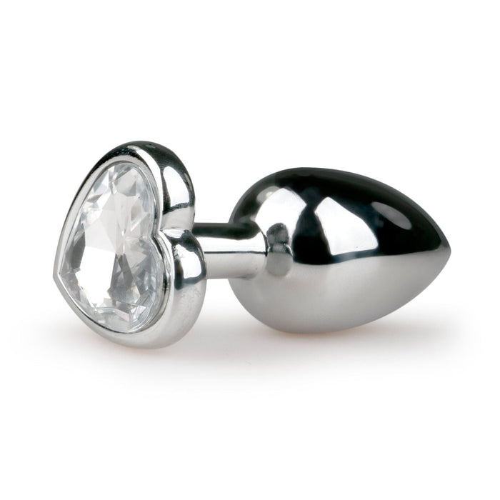 EasyToys Plug Anal En Métal Argenté Avec Cristal Cœur 7 cm