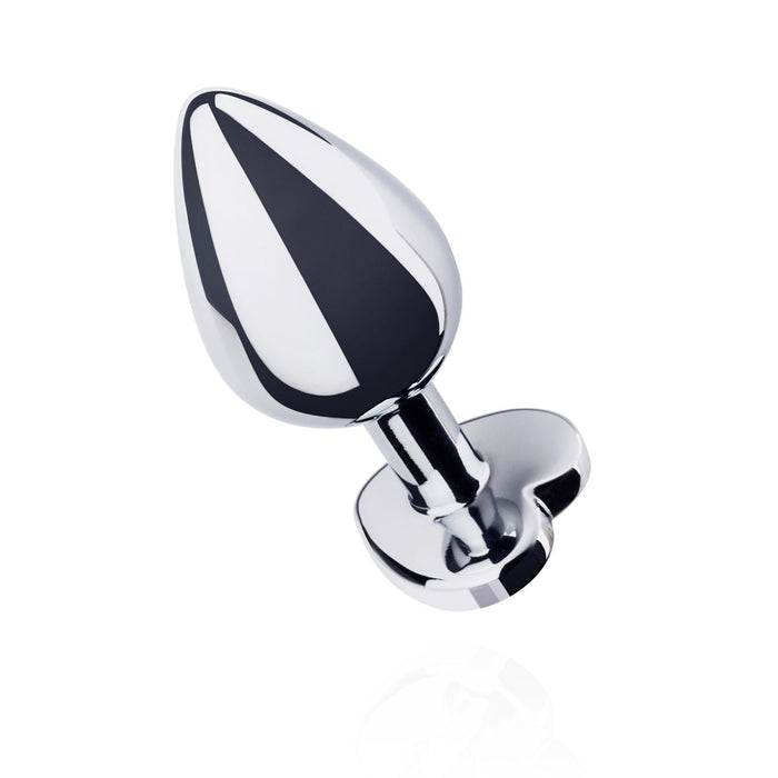EasyToys Plug Anal En Métal Argenté Avec Cristal Cœur Transparent 8 cm