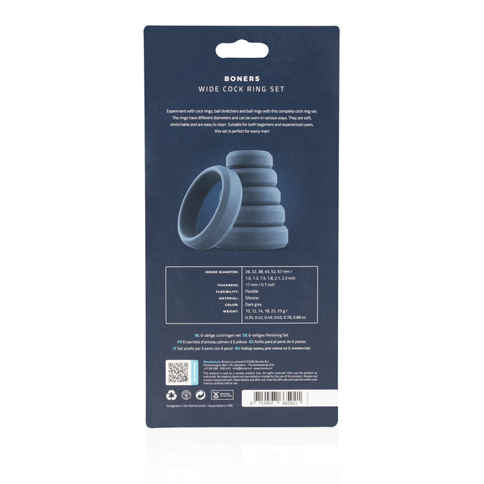 Boners Set De 6 Anneaux Péniens Plats En Silicone