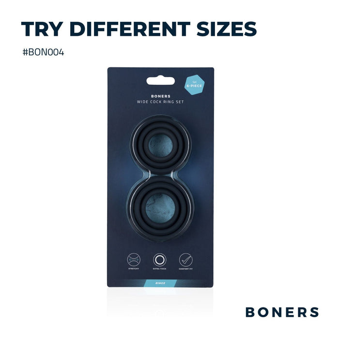 Boners Set De 6 Anneaux Péniens Plats En Silicone