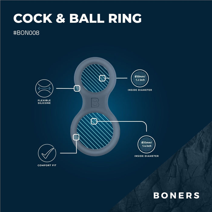 Boners Anneau Pénien En Silicone Avec Extenseur Testiculaire