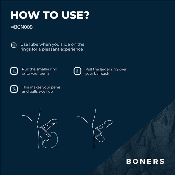 Boners Anneau Pénien En Silicone Avec Extenseur Testiculaire