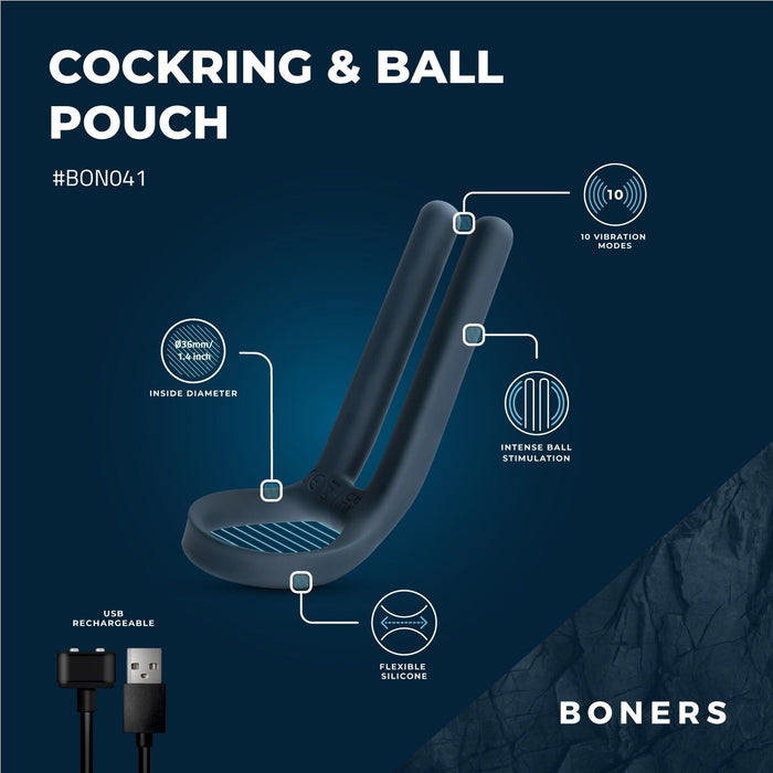 Boners Anneau Pénien Vibrant Avec Stimulateur Testiculaire