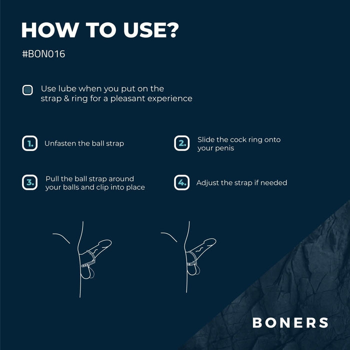 Boners Sangle Pénis Et Testicules Réglable Grand Modèle
