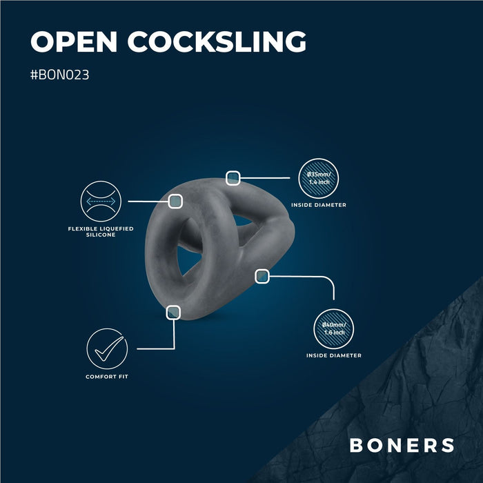 Boners Cock Sling Ouvert Avec Triple Anneau Pénien