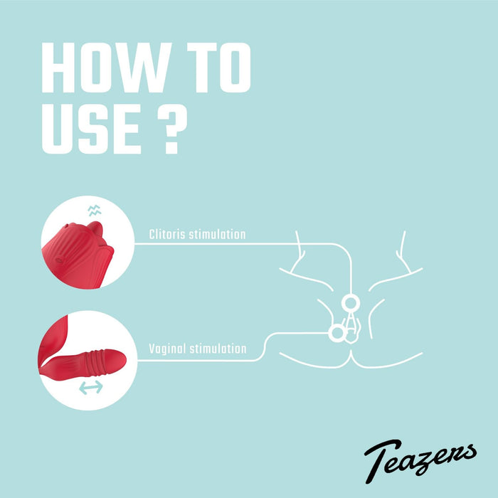 Teazers Vibromasseur Va et Vient Avec Stimulateur Clitoridien