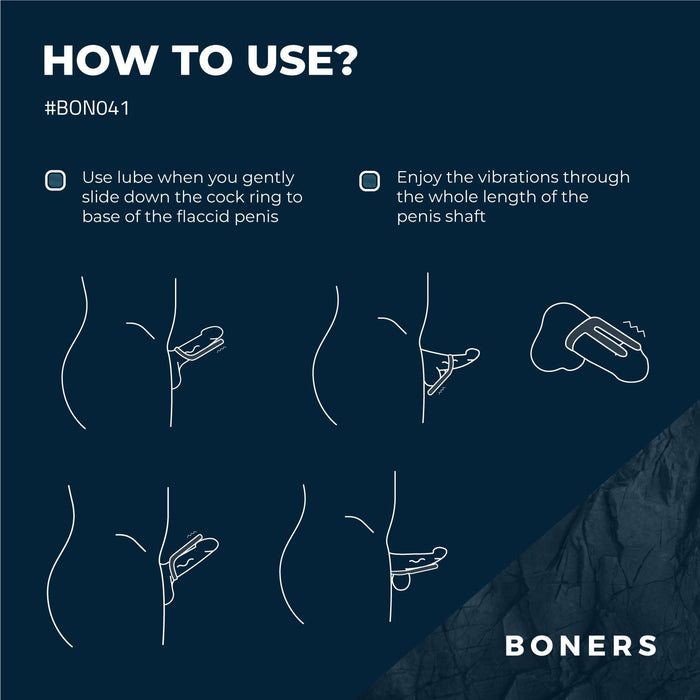 Boners Anneau Pénien Vibrant Avec Stimulateur Testiculaire