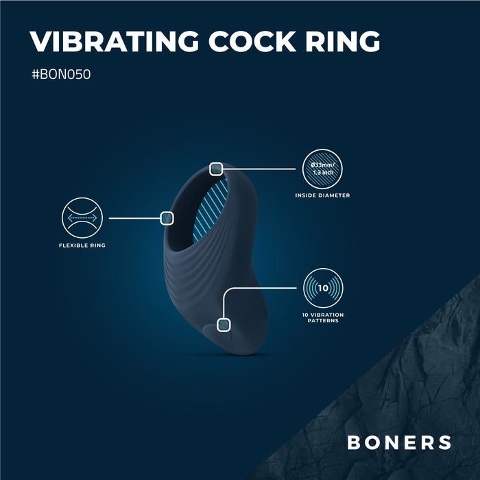 Boners Anneau Pénien Vibrant Flexible