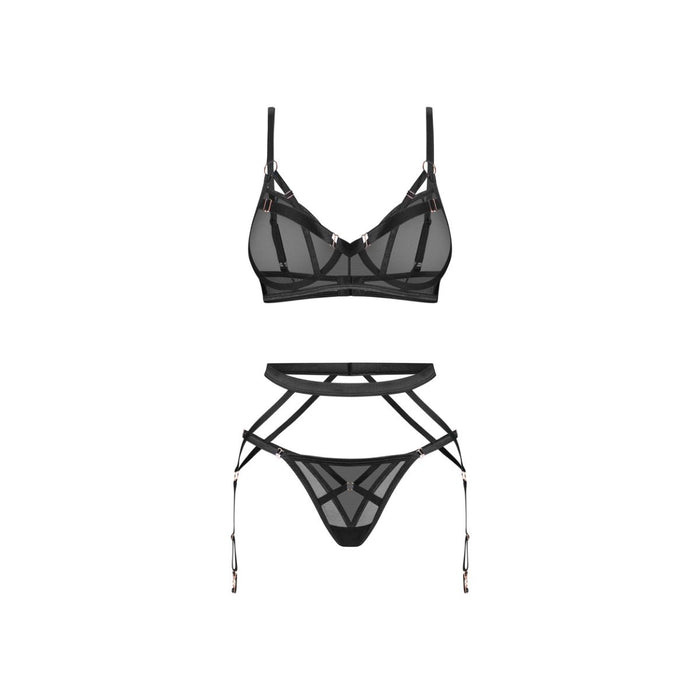 Obsessive Euridia Ensemble Lingerie 3 Pièces Noir