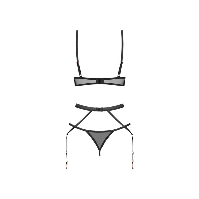 Obsessive Euridia Ensemble Lingerie 3 Pièces Noir