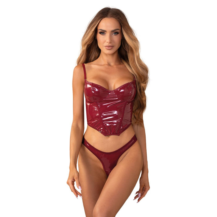 Obsessive Redya Corset & String Rouge