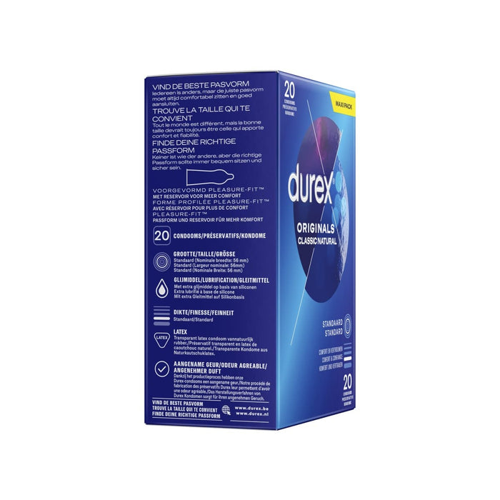 Durex Classic Natural Préservatifs 20 pièces