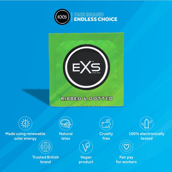 EXS Ribbed & Dotted Préservatifs 100 Pièces
