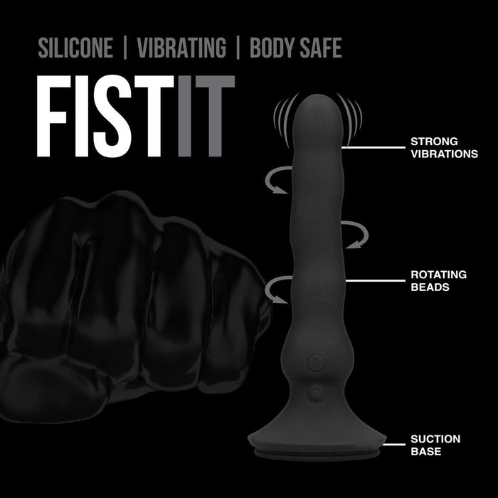 Fist It Vibrateur Anal Rotatif Avec Ventouse Noir