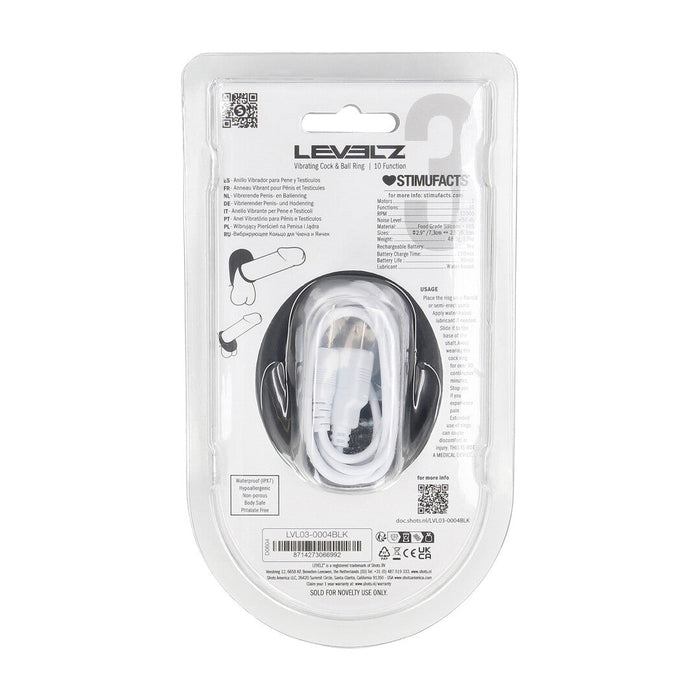 Levelz Anneau Pénien Vibrant et Testiculaire 7,3 cm