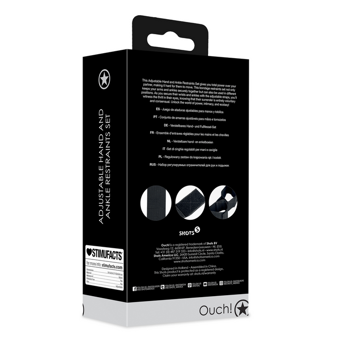 Ouch! Ensemble De Menottes & De Bracelets Réglables