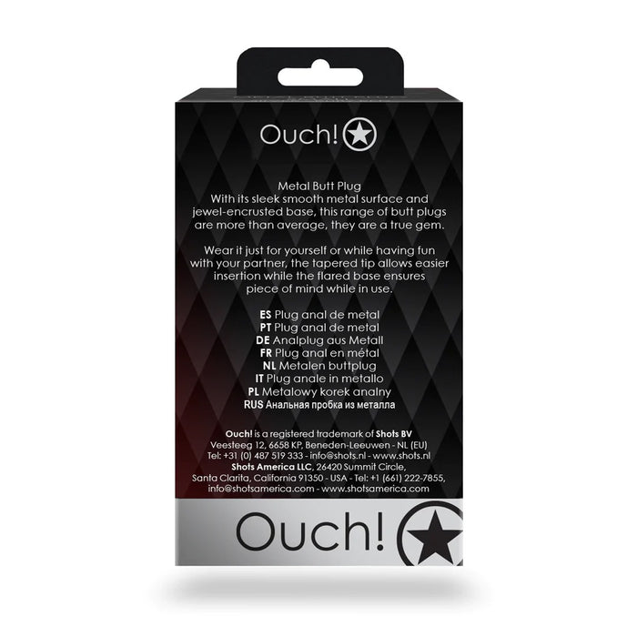 Ouch! Anal Plug En Métal Avec Cœur 7,1 cm