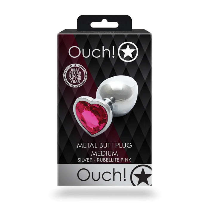Ouch! Anal Plug En Métal Avec Cœur 7,1 cm