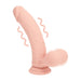 RealRock Realistische Vibrator Dual Density Rechargeable Liquid Silicone Vibrator Curved With Weighted Balls 8 / 20 Cm Flesh