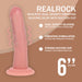RealRock Realistische Vibrator Dual Density Silicone Curved Realistic Vibrating Dildo With Suction Cup 6 / 15,5 Cm Flesh