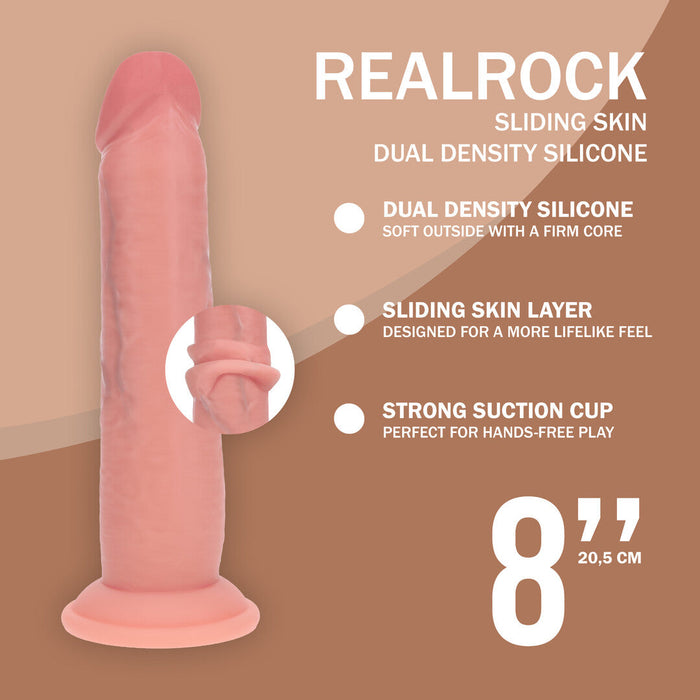 RealRock Sliding Skin Dual Density Dildo 23 cm