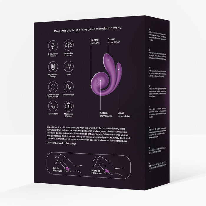 SVibe Snail Gizi Pro Vibromasseur Triple Stimulation Clitoris Point G & Anus