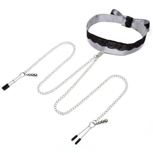 Fifty Shades of Grey Play Nice Collier Satin & Pinces à Tétons