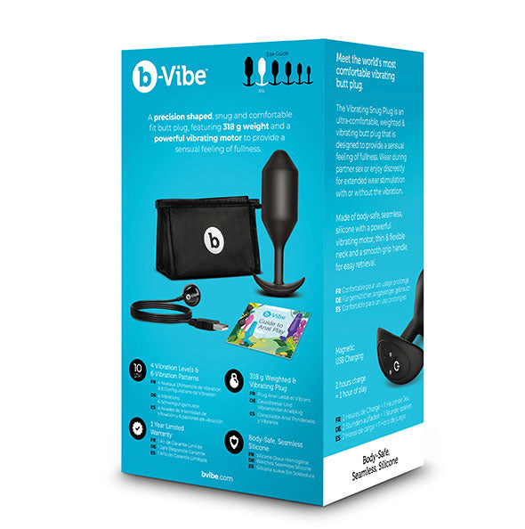 B-Vibe Snug Plug Vibrant 5 XXL Noir - Erotes.be