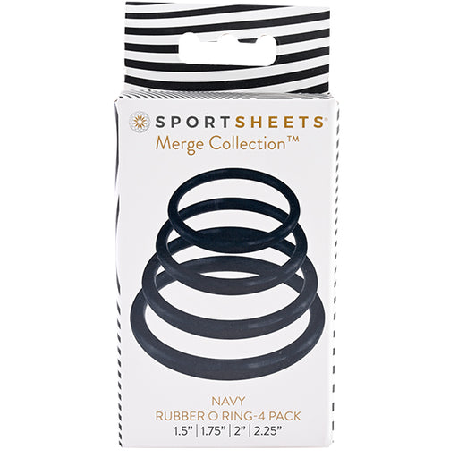 Sportsheets Navy O Ring-4 Pack Anneaux Penis - Erotes.be