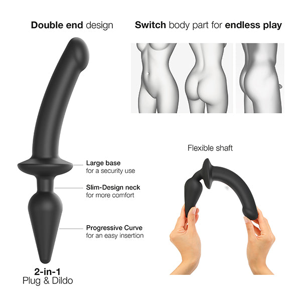 Strap-On-Me Switch Plug-in Gode Double Dino - Erotes.be