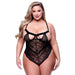 Baci Sexy Strappy Lace Teddy Black Queen