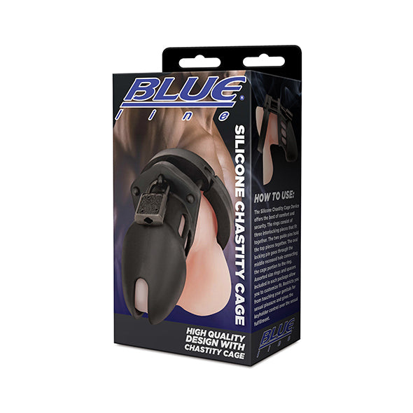 Blue Line Silicone Chastity Cage - Erotes.be