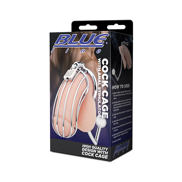 Blue Line Cock Cage With Anal Stimulator - Erotes.be