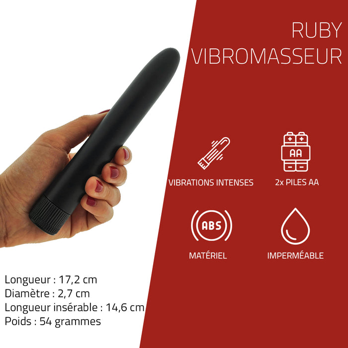 Erovibes Ruby Vibromasseur Classique 17 cm - Erotes.be