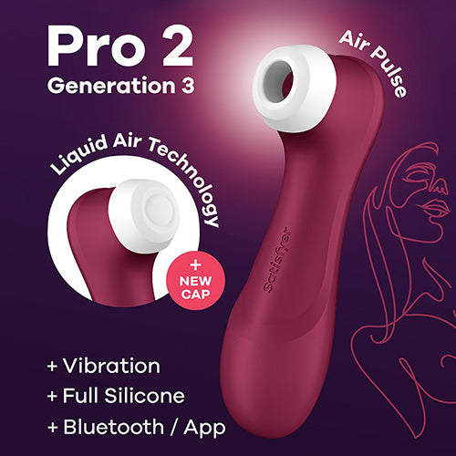 Satisfyer Pro 2 Generation 3 Vibromasseur à Pression d'air Liquid Air Avec App - Erotes.be
