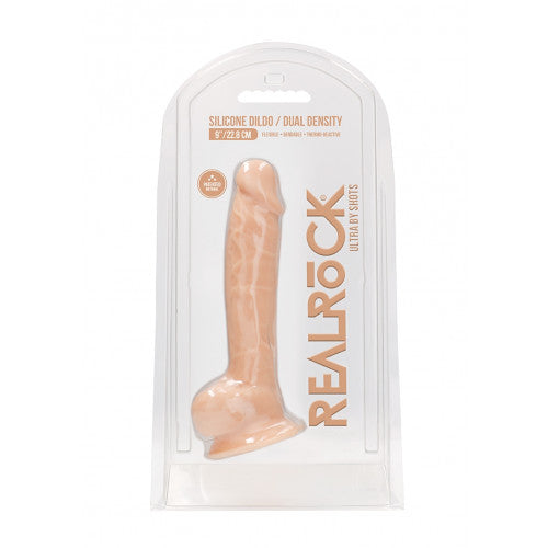 RealRock Gode Réaliste Avec Testicules Blanc 22,8 cm - Erotes.be